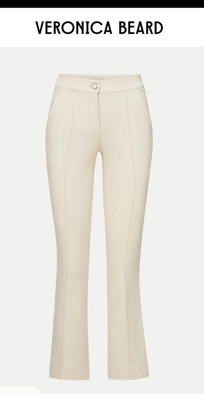 Veronica Beard Kimra Ecru Flared Leg Pants - Size 16